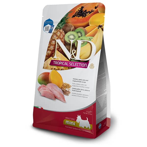 FARMINA N&D DOG LG TROPICAL CHICKEN S suņu barība Vista 1.5kg
